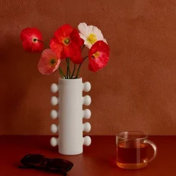 Outlet Ornami Vase en porcelaine à perles latérales 31cm