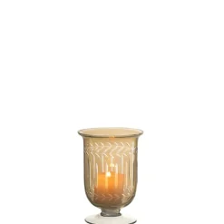 Sale J-Line Vase en verre gris 11.5x11.5x16 cm