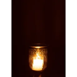 Sale J-Line Vase en verre gris 11.5x11.5x16 cm