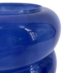 Ornami Vase en verre opaque fome boule bleu Ø16 x H.23 cm* Vase Décoratif