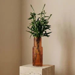 Ornami Vase en verre strié h25cm, Augustin* Vase Décoratif