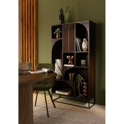 Outlet J-Line Vase en verre vert 9.5x9.5x33 cm