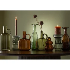 Outlet J-Line Vase en verre vert 9.5x9.5x33 cm