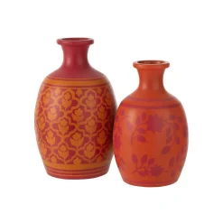 Discount J-Line Vase fleurs en poterie rose 27x27x43 cm