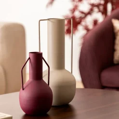 Outlet Atmosphera Créateur D'Intérieur Vase métal Sylvain rouge rubis H20cm - Atmosphera
