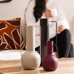Outlet Atmosphera Créateur D'Intérieur Vase métal Sylvain rouge rubis H20cm - Atmosphera