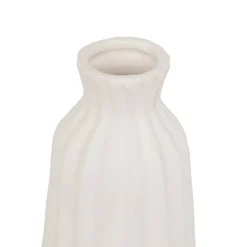 Sale Atmosphera Créateur D'Intérieur Vase strié Fernan céramique blanc H30cm - Atmosphera