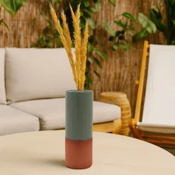 Ornami Vase tube en céramique bicolore 25cm* Vase Décoratif