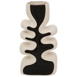 Outlet Atmosphera Créateur D'Intérieur Vase vague Twis céramique noir & blanc H28cm - Atmosphera