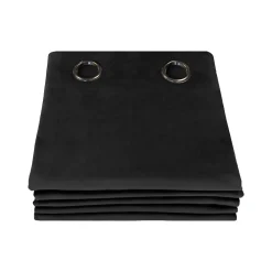 Best Moondream Venise - Rideau phonique Velours Oeillets Noir MC710 130 x 260 (LxH)