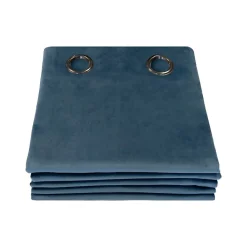Best Moondream Venise - Rideau phonique Velours Oeillets Bleu MC56 130 x 260 (LxH)