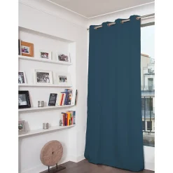 Best Moondream Venise - Rideau phonique Velours Oeillets Bleu MC56 130 x 260 (LxH)