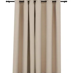 Vidaxl Rideau occultant Aspect de lin avec œillets Beige 290x245 cm