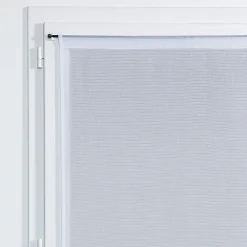 Vitrage tamisant Huka coloris blanc-gris H.160 x l.60cm* Brise-Bise
