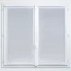 Vitrage tamisant Huka coloris blanc-gris H.90 x l.45cm