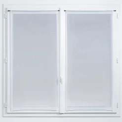 Vitrage tamisant Huka coloris blanc-gris H.90 x l.45cm
