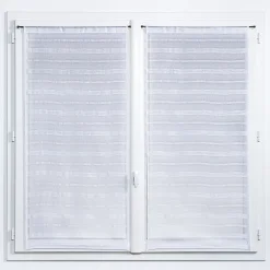 Vitrage tamisant Wakea coloris blanc H.160 x l.60cm* Brise-Bise