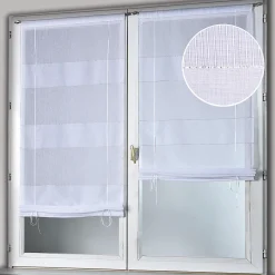 Vitrage Wanda blanc et argent 80 x 210 cm* Brise-Bise