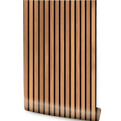 Discount Muralo Vlieseline Papier Peint LAMELLES Imitation Bois Pour Salon 53cm x 300cm