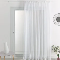 Clearance Home Maison Voilage - Effet lin à galon fronceur (140x240 cm - Blanc)