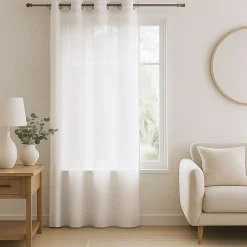 Clearance Home Maison Voilage - Effet lin chiné (140x180 cm - Blanc)