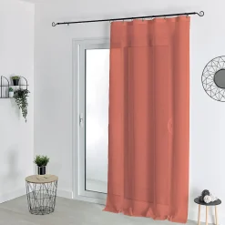 Sale Home Maison Voilage à anneaux noirs amovibles (140x240 cm - Terracotta)