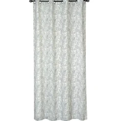 Discount Dylrev Voilage à œillets imprimé feuillage gris L.240 x l.140cm