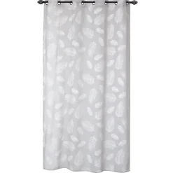 New Dylrev Voilage à œillets imprimé gomme gris L.240 x l.140cm