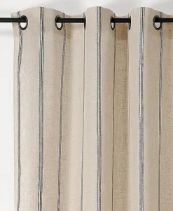 Linder Voilage à œillets poly-lin Sarah l.145 x H.260 cm rayé beige* Voilage