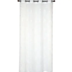 Outlet Dylrev Voilage à œillets étamine broderie papillons blanc L.240 x l.140cm