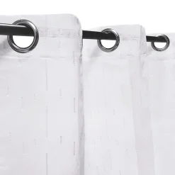 Sale Dylrev Voilage à œillets étamine effet fils coupés blanc L.240 x l.240cm