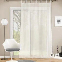 Paris Prix Voilage à passants en voile tissé (140x240 cm - Blanc cassé)* Voilage