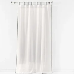 Paris Prix Voilage à passants en voile tissé (140x240 cm - Blanc cassé)* Voilage