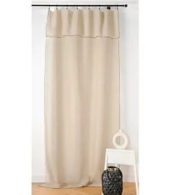 Sale Linder Voilage aspect lin bourdon noir - 140x295cm - Ecru