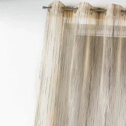 Outlet Home Maison Voilage en organza multicolore tissé (140x260 cm - Beige)