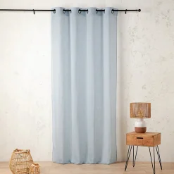 Linder Voilage en polycoton chiné (160x260 cm - Bleu ciel)* Voilage