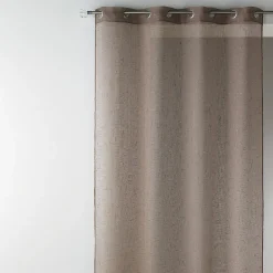 Best Home Maison Voilage en étamine unie et fils lurex (140x240 cm - Taupe)