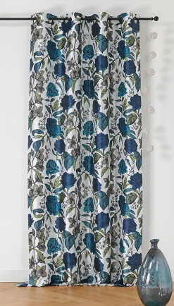 Linder Voilage parfum en polyester L.150 x H.240 cm bleu* Voilage