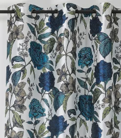 Linder Voilage parfum en polyester L.150 x H.240 cm bleu* Voilage