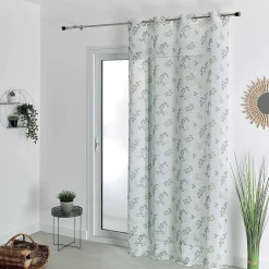 Best Home Maison Voilage tamisant en étamine fleurie (140x240 cm - Vert)