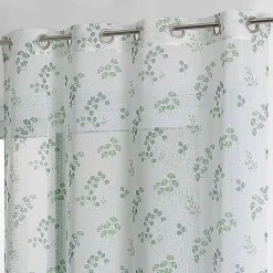 Best Home Maison Voilage tamisant en étamine fleurie (140x240 cm - Vert)