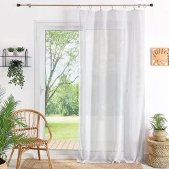 Best Home Maison Voilage uni à anneaux (140x240 cm - Blanc)