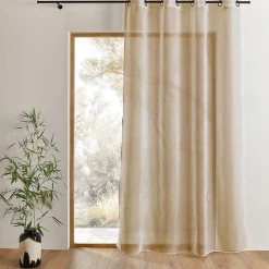 Discount Home Maison Voilage uni à oeillets grande largeur (160x240 cm - Ficelle)