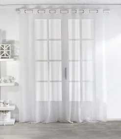 New Enjoy Home Voilage uni blanc grande largeur - 240x240cm - Blanc