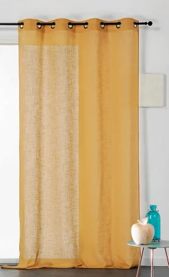 Voilage Véronica l.140 x H.240 cm jaune ambre* Voilage