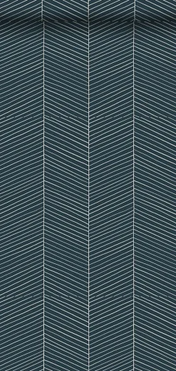 Walls4You papier peint chevron bleu - 53 cm x 10.05 m - 935324* Papier Peint Géométrique