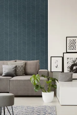 Walls4You papier peint chevron bleu - 53 cm x 10.05 m - 935324* Papier Peint Géométrique