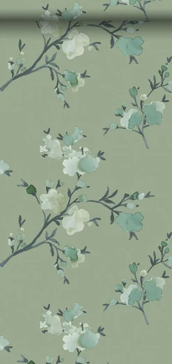 Walls4You papier peint fleurs vert grisé - 53 cm x 10.05 m - 935337* Papier Peint Fleuri