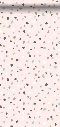Discount Walls4You papier peint imitation terrazzo rose - 53 cm x 10.05 m - 935314
