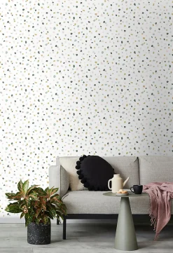 Walls4You papier peint imitation terrazzo multicolore sur blanc - 53 cm x 10.05 m - 935313* Papier Peint Géométrique
